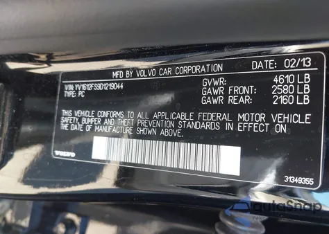 2013 Volvo S60 T5 z USA, uszkodzony, nr VIN YV1612FS9D1219044